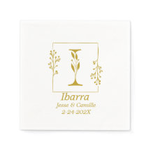 Letra Botânica Dourada Moderna I Papel