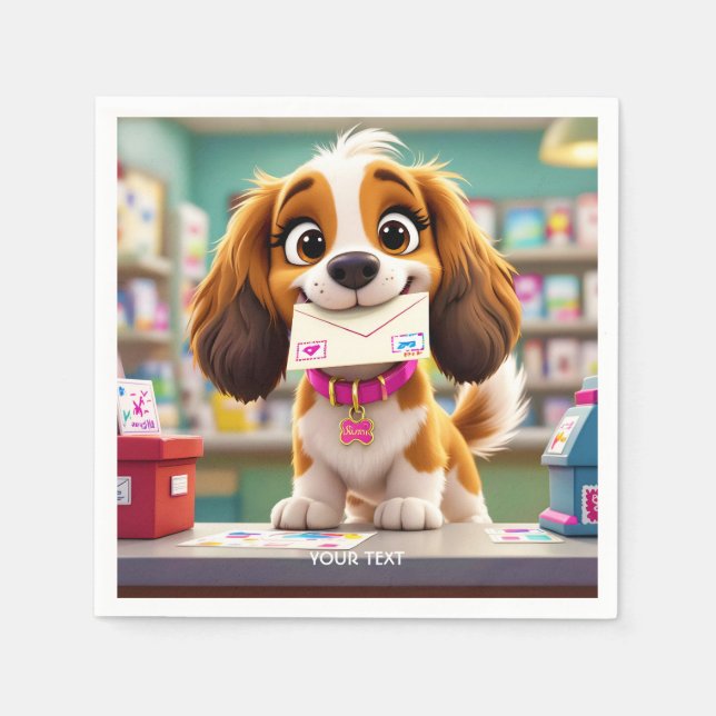 Guardanapo De Papel Letra de Posto Fantasy Cute Dog (Frente)
