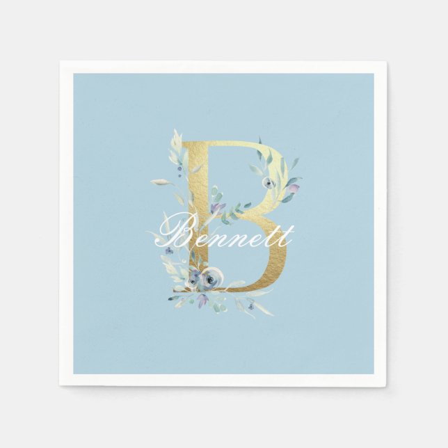 Guardanapo De Papel Letra Dourada "B" personalizável (Frente)