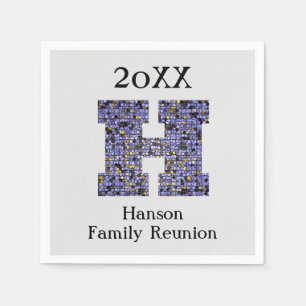 Guardanapo De Papel Letra H Monograma da Reunião Familiar