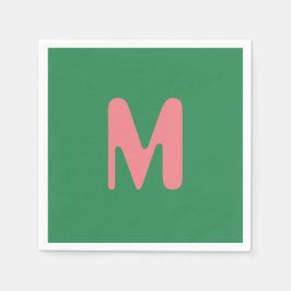 Guardanapo De Papel Letra inicial da Rosa claro moderna | Algas verdes