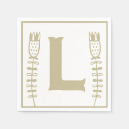 Guardanapo De Papel Letra L Bloqueio de Alfabeto Chá de fraldas Neutro