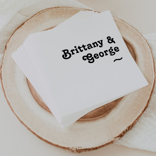 Guardanapo De Papel Letra Moderna de Casamento Napkins