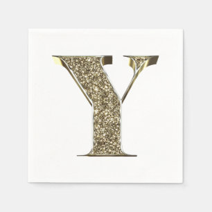 Guardanapo De Papel Letra Monogramm Elegante Y Dourado Sparkles Inicia
