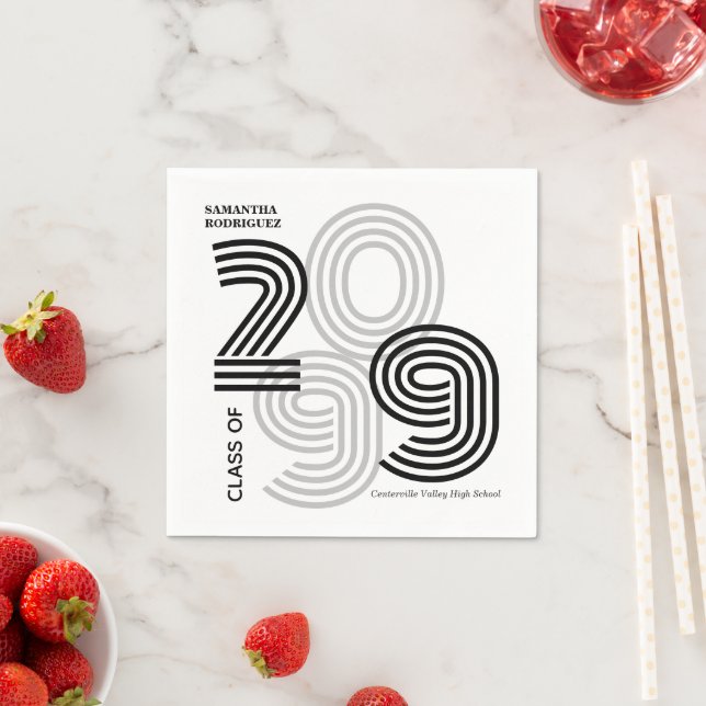 Guardanapo De Papel Letra Preta Grande Números Classe de (Insitu)