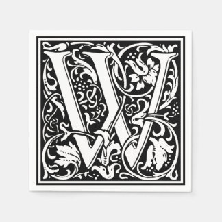 Guardanapo De Papel Letra W Monograma Medieval Art Nouveau