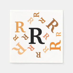 Guardanapo de Papel - Letras Desenhadas em Marrom 