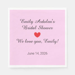 Guardanapo De Papel Letras Doces: Chá de panela Rosa