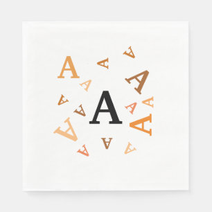 Guardanapo de papel - Letras embaralhadas em laran