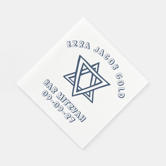 Guardanapo De Papel LETRAS EXTERNAS ESTRELA DE DAVID Custom Bat Mitzva (Quina)