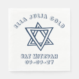 Guardanapo De Papel LETRAS EXTERNAS ESTRELA DE DAVID Custom Bat Mitzva