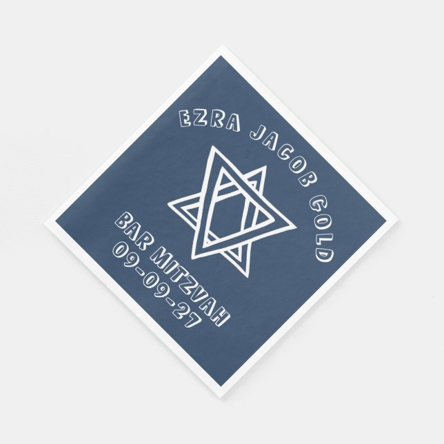 Guardanapo De Papel LETRAS EXTERNAS ESTRELA DE DAVID Custom Bat Mitzva (Quina)