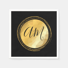 Guardanapo De Papel Letras iniciais festivas metálicas ouros Elegantes