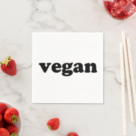 Guardanapo De Papel Letras pretas "vegan", papel branco