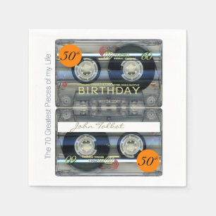 Guardanapo De Papel Letras T2 Audiotape 50 anos Personalizado PN