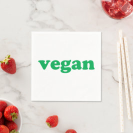 Guardanapo De Papel Letras verdes "vegan", white paper