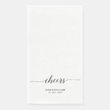Letreiro de Script Elegante Preto Evento Cheers