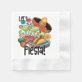 Guardanapo De Papel Let's Fiesta Fun Taco Margarita Sombre Paper Napki