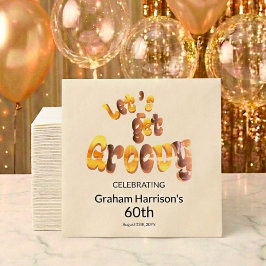 Guardanapo De Papel Let's Get Groovy 60th Birthday Party