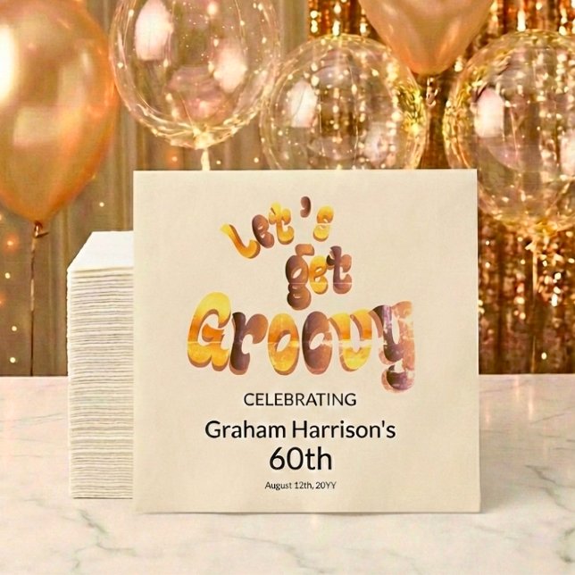 Guardanapo De Papel Let's Get Groovy 60th Birthday Party (Criador carregado)