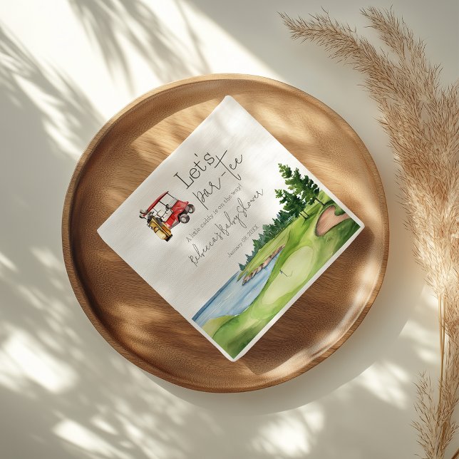 Guardanapo De Papel Let's Par Tee Red Cart Golf Baby Shower Party (Criador carregado)