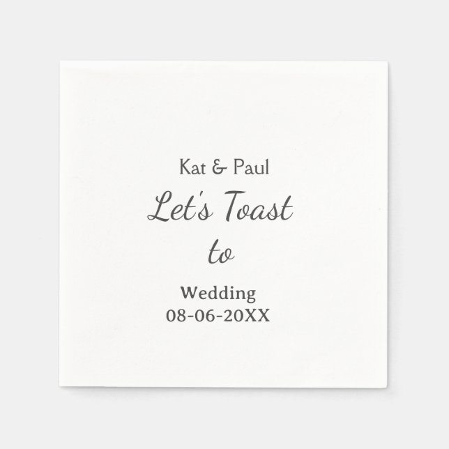 Guardanapo De Papel Let's toast to wedding add name date simple couple (Frente)