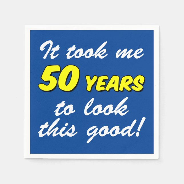 Guardanapo De Papel Levei 50 Anos Para Ver Este Bom Napkins Azul (Frente)