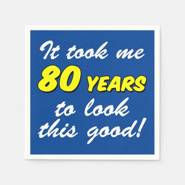 Guardanapo De Papel Levei 80 Anos Para Ver Este Bom Napkins Azul (Frente)