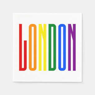 Guardanapo De Papel LGBT Londres Orgulho gay Rainbow Text Partido LGBT