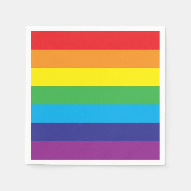 Guardanapo De Papel Lgbt Rainbow Stripes Lgbt (Frente)