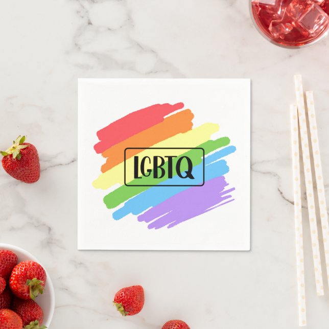 Guardanapo De Papel LGBTQ Brushstrokes Arco-Íris (Insitu)