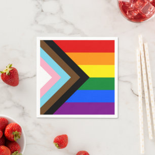 Guardanapo De Papel LGBTQ & Pride - Sinalizador de Progresso do Arco-í