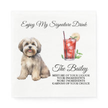 Lhasa Apso Wedding Signature Beber Napkins