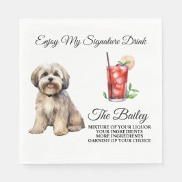 Guardanapo De Papel Lhasa Apso Wedding Signature Beber Napkins