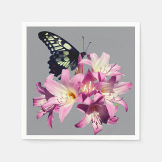 Guardanapo De Papel Lilac Flowers and Butterfly Paper Napkins