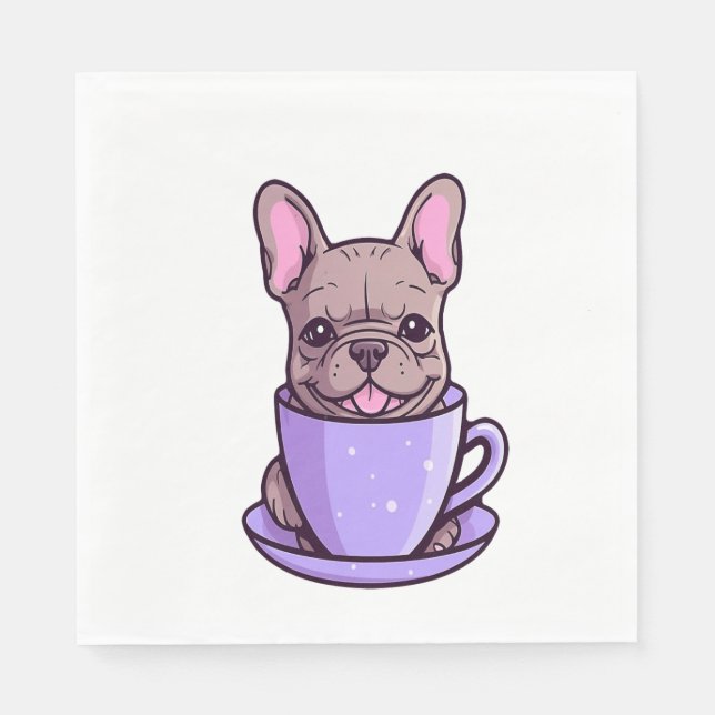 Guardanapo De Papel Lilac French Bulldog (Frente)