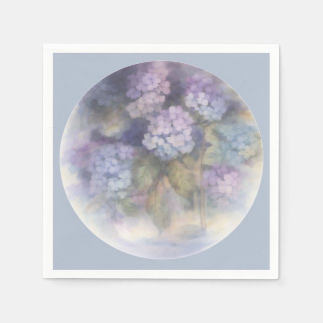 Guardanapo De Papel Lilac Hydrangea Watercolor Luncheon Napkin (Frente)