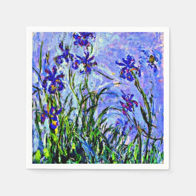 Guardanapo De Papel Lilac Irrises por Claude Monet (Frente)
