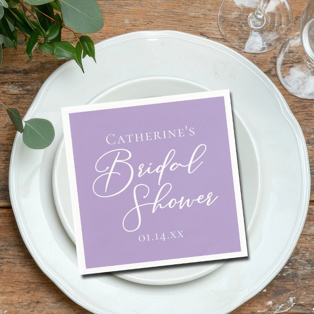 Guardanapo De Papel Lilac Purple Bridal Shower Party Personalized (Criador carregado)