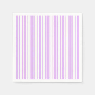 Guardanapo De Papel Lilac, púrpura e tiras doces brancas