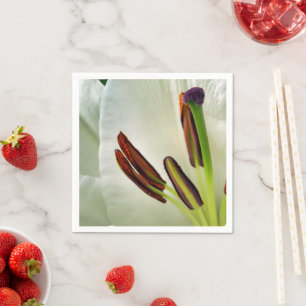 Guardanapo De Papel Lilium Oriental White Paper Napkins