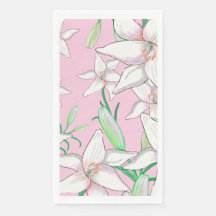 Lillies Brancos na Ilustração de Fundo Rosa