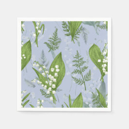 Guardanapo De Papel Lily of Valley com Ferns | Azul