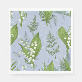 Guardanapo De Papel Lily of Valley com Ferns | Azul