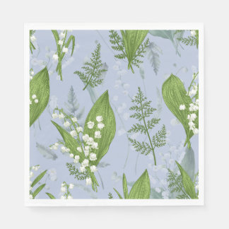 Guardanapo De Papel Lily of Valley com Ferns | Azul