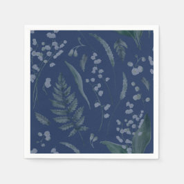 Guardanapo De Papel Lily of Valley com Ferns | Napkins Azul Claro