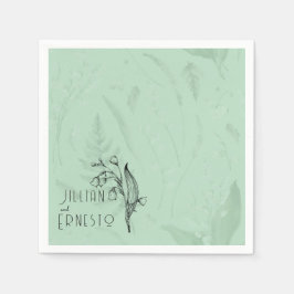 Guardanapo De Papel Lily of Valley com Ferns | Personalizado Verde Sua