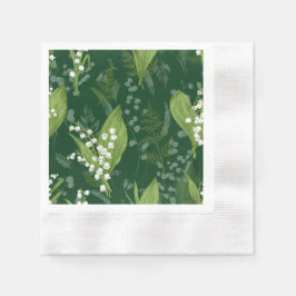 Guardanapo De Papel Lily of Valley com Ferns | Verde Escuro