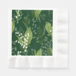 Guardanapo De Papel Lily of Valley com Ferns | Verde Escuro