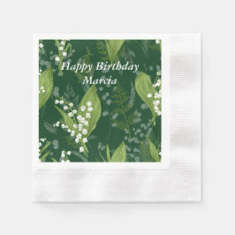 Guardanapo De Papel Lily of Valley com Ferns | Verde Escuro